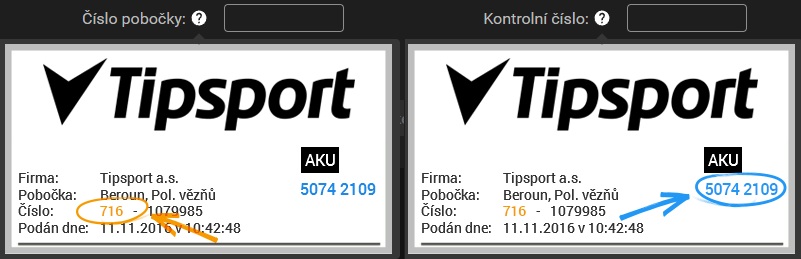 Tipsport kontrola tiketu Tipsport kontrola tiketu - pobočka