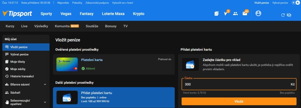 Tipsport vklad: Srovnání platebních metod a limitů Tipsport vklad: Srovnání platebních metod a limitů
