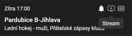 Ikona Stream u hokejového utkání v nabídce Tipsportu
