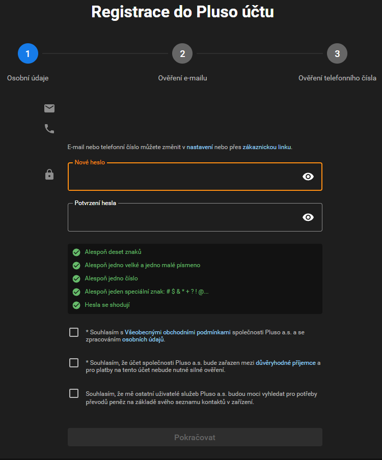 Registrace účtu Pluso přes Tipsport ve třech krocích