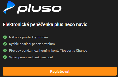 Přehled funkcí účtu Pluso v rozhraní Tipsportu