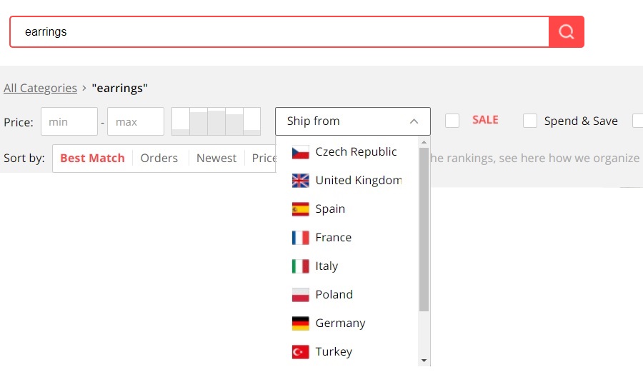 Aliexpress Ship from