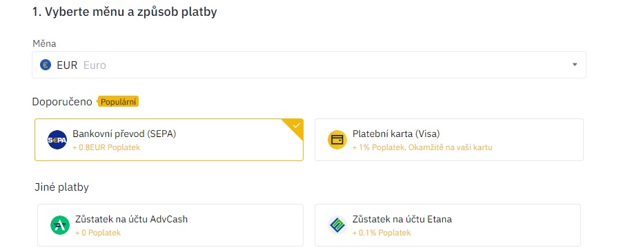 Binance - Jak vybrat peníze