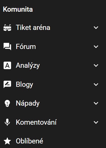 Sázkařská komunita a soutěže sázkové kanceláře Chance – menu