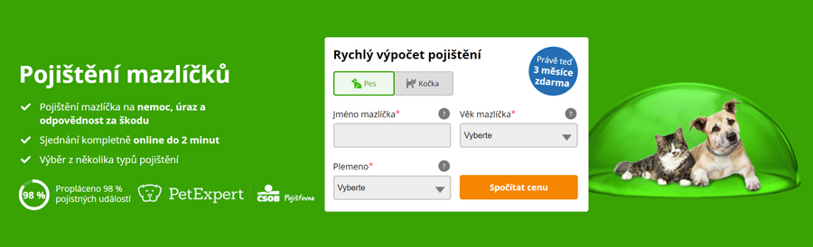 ePojištění - pojištění mazlíčků