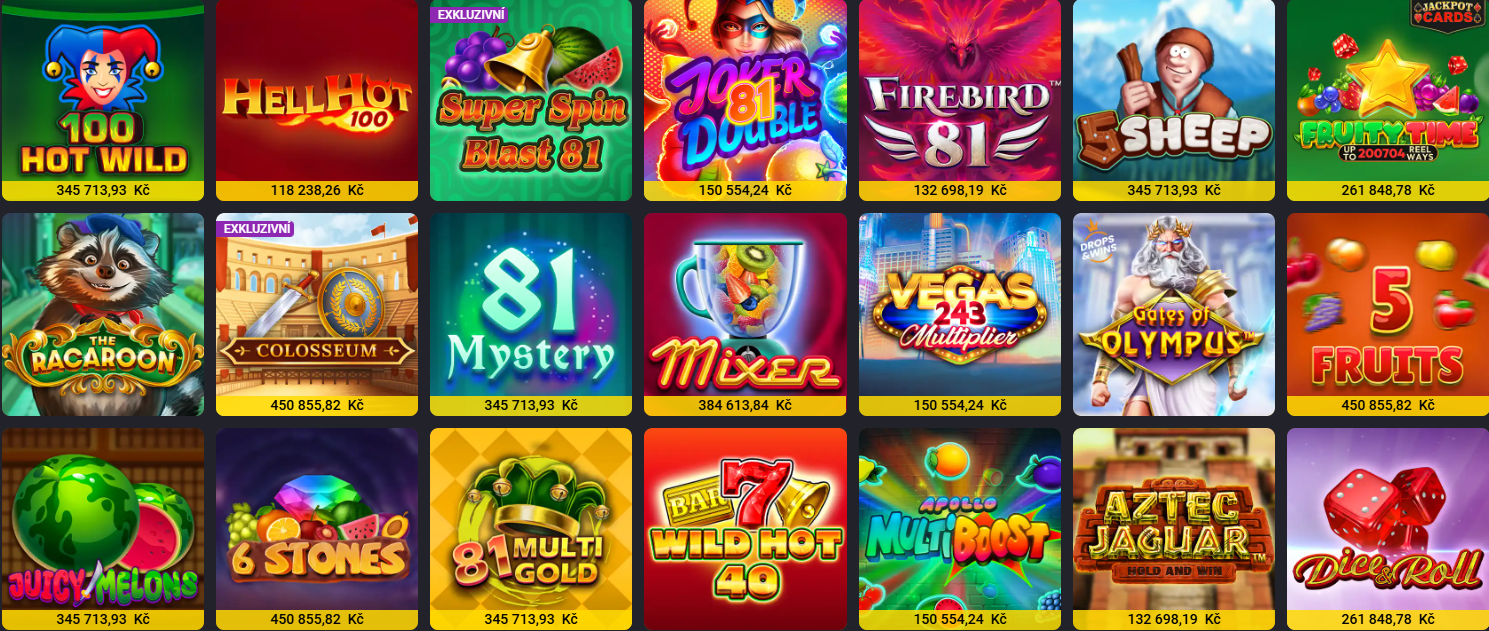 Výběr nejhranějších automatů Fortuna Casino v červenci 2026 včetně titulů 100 Hot Wild, Hell Hot 100 a Firebird 81