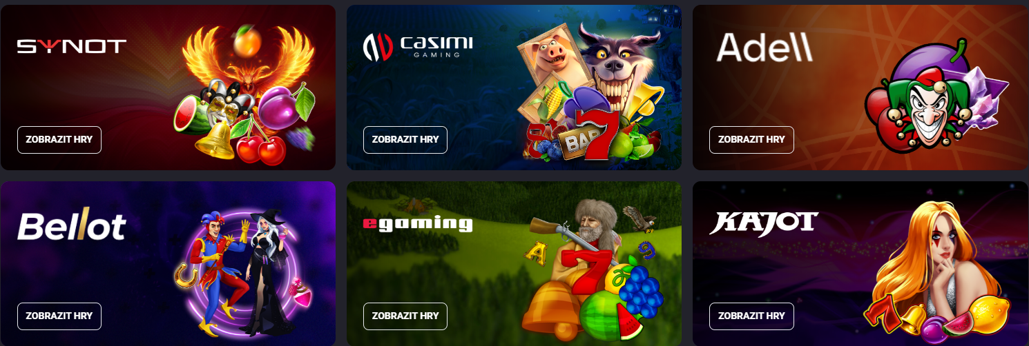 Veřejný katalog výrobců Fortuna Casino se značkami Synot, Casimi, Adell, Bellot, E-Gaming a Kajot