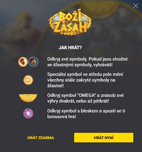 Pravidla online losu Boží zásah ve Fortuně