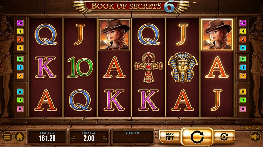 Book of Secrets 6: průběžný kredit 161,20 Kč a sázka 2 Kč