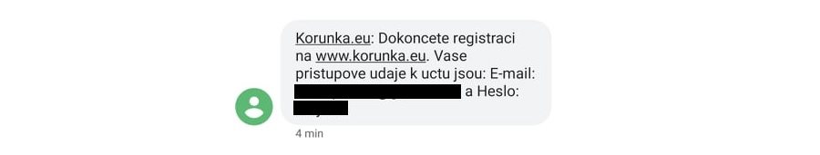 Korunka - potvrzovací SMS