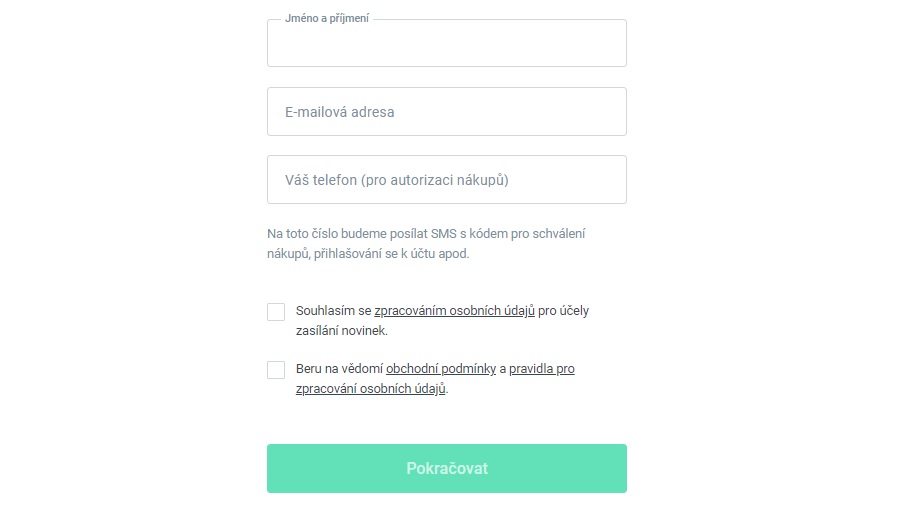 Skip Pay - registrace