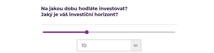 Portu registrace - investiční horizont