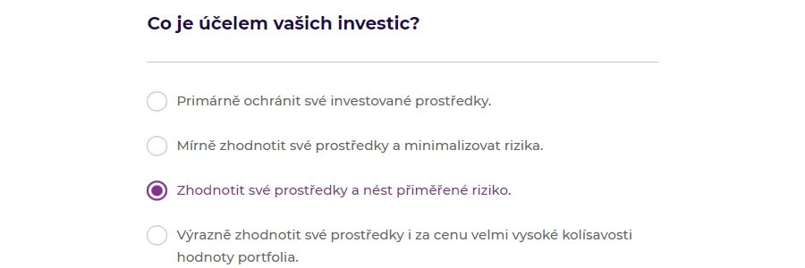 Portu registrace - účel investice