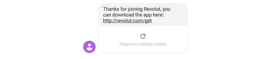 Revolut registrace SMS