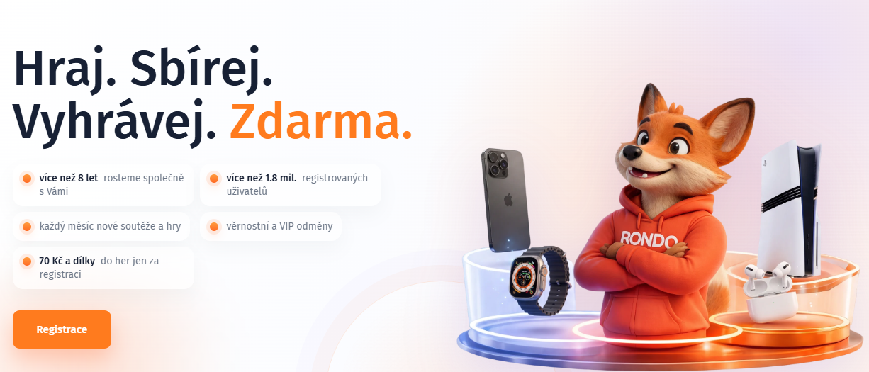 Rondo.cz – registrace s odměnou 70 Kč a dílky do her