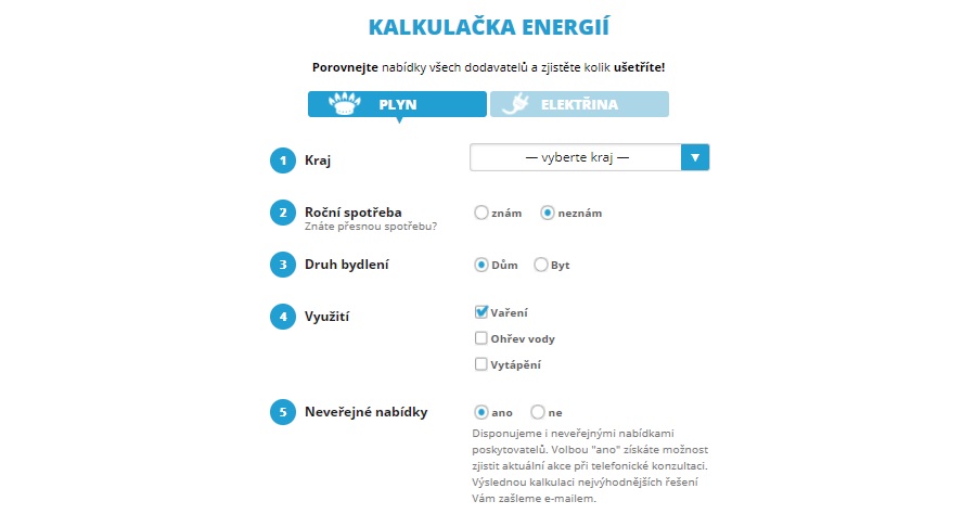 Tarifomat - kalkulačka energií