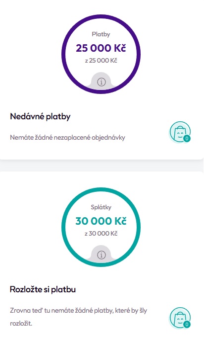 Mobilní přehled platebního a splátkového limitu Twisto
