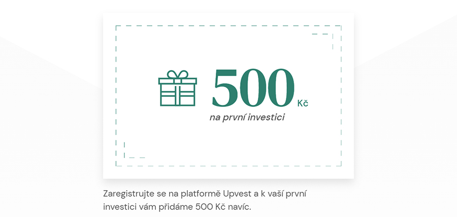 Upvest.cz bonus 500 Kč zdarma