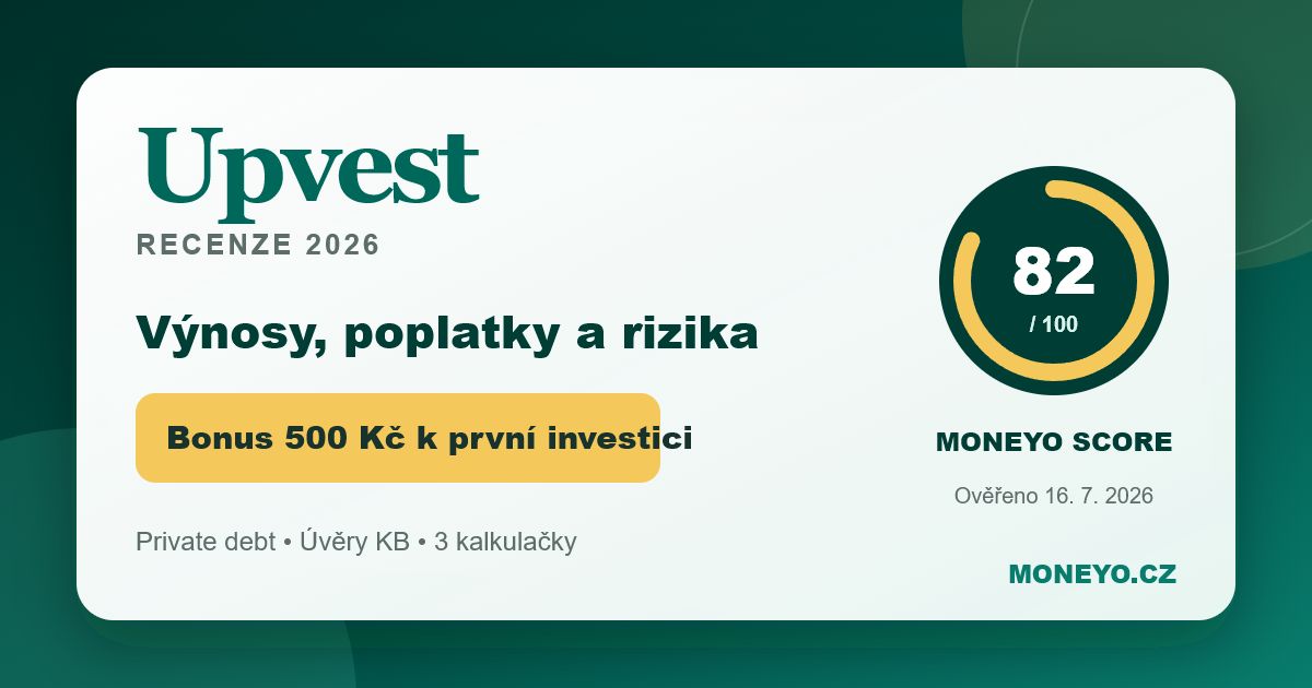Upvest recenze 2026 – výnosy, poplatky a rizika