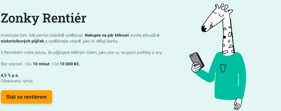 Zonky Rentiér s očekávaným výnosem 4,5 %